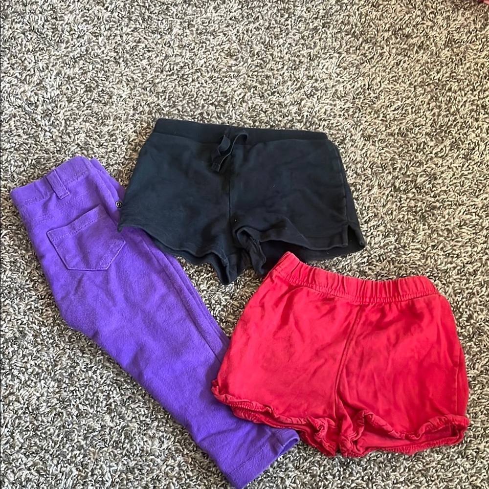 Multiple Band Girls Bottoms Set - Black, Purple, Red